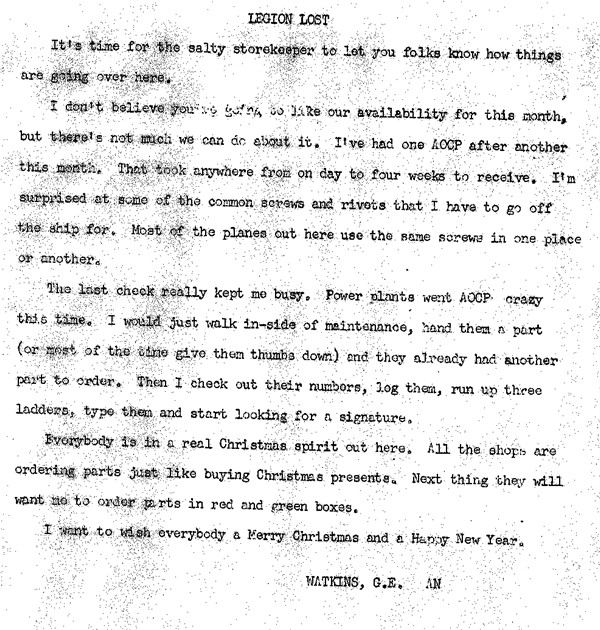 December 1964 Newsletter