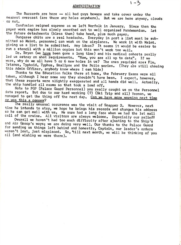 March 1960 Newsletter