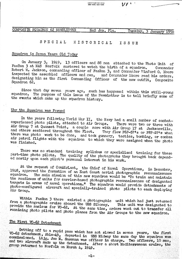VC-62 History 1949-56