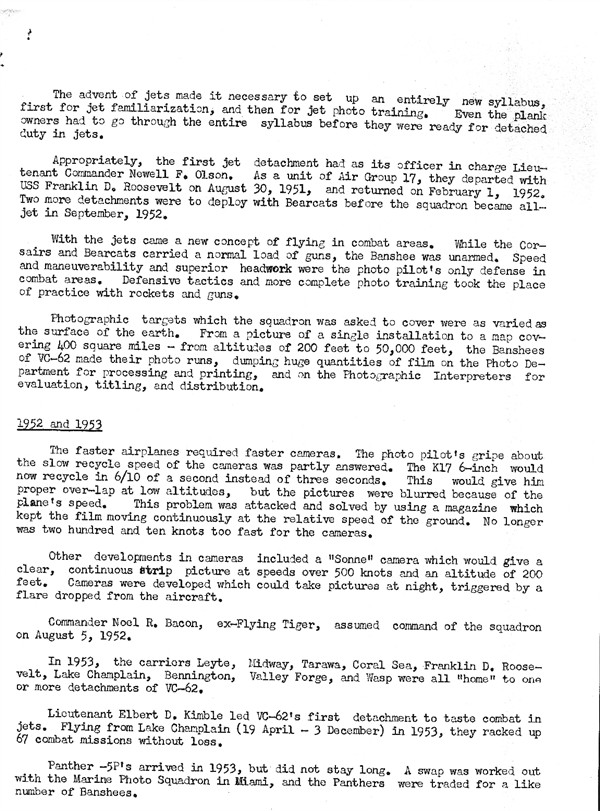 VC-62 History 1949-56