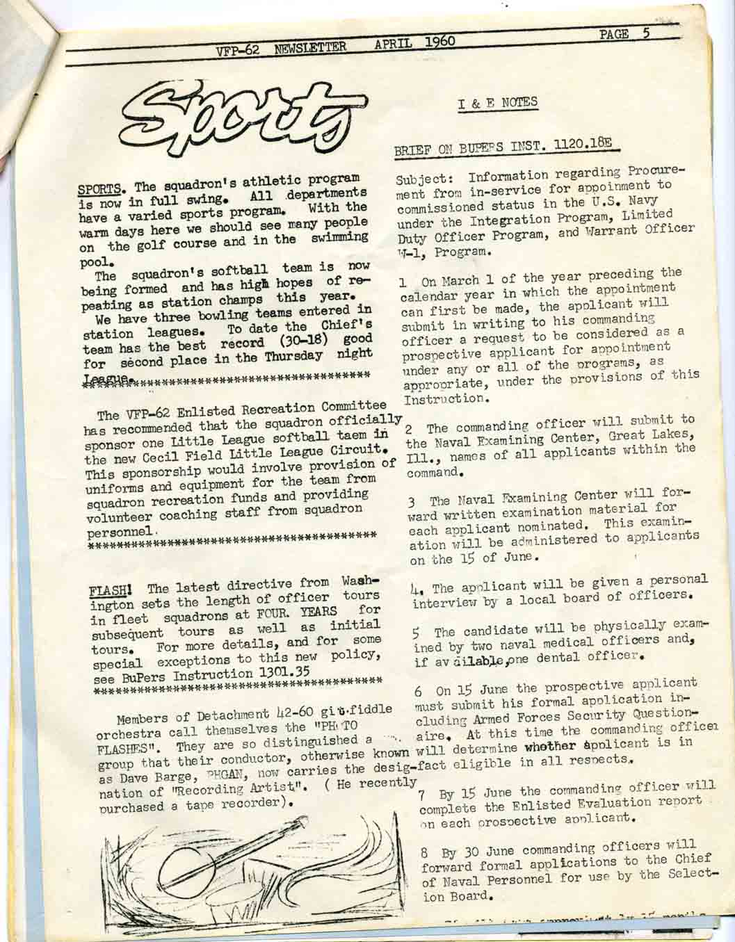 April 1960 Newsletter