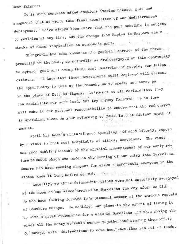 April 1961 Newsletter