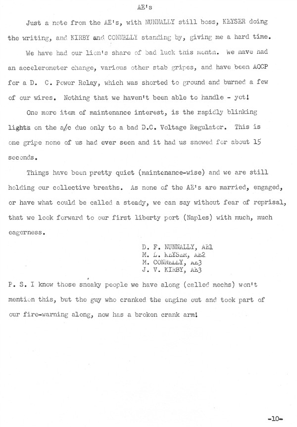 August 1962 Newsletter