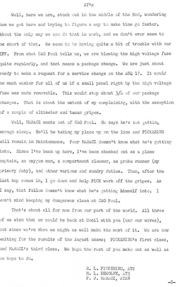 August 1962 Newsletter