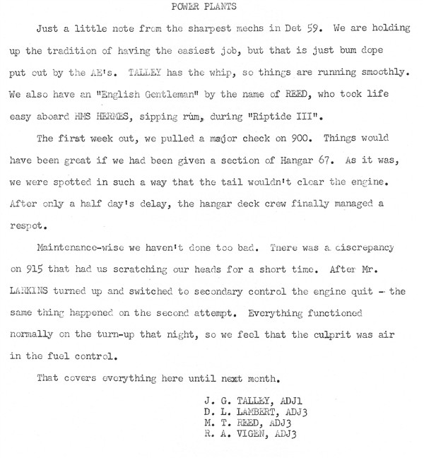 August 1962 Newsletter