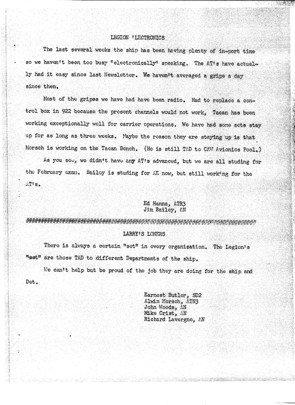 November 1964 Newsletter