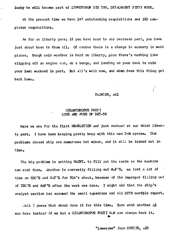 October 1965 Newsletter
