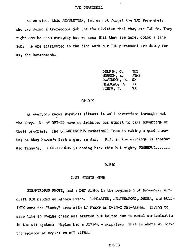 October 1965 Newsletter