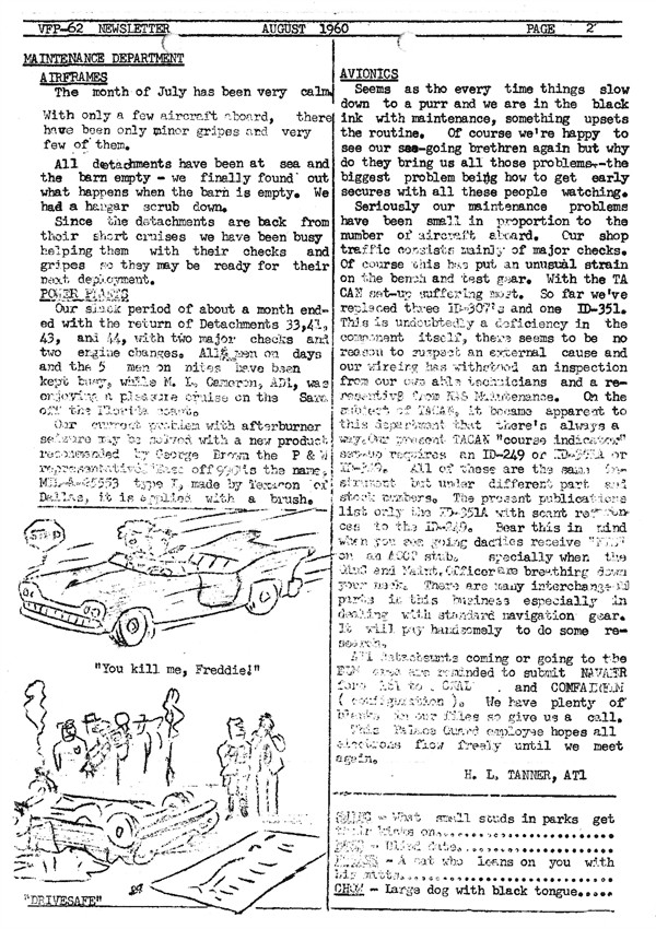 August 1960 Newsletter