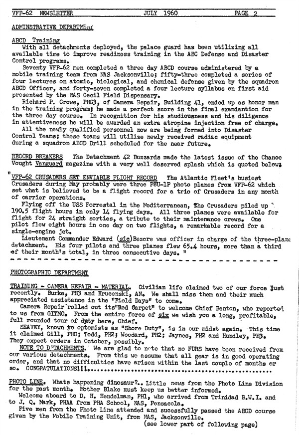 July 1960 Newsletter