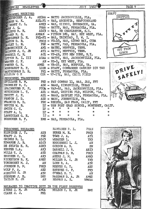 July 1960 Newsletter