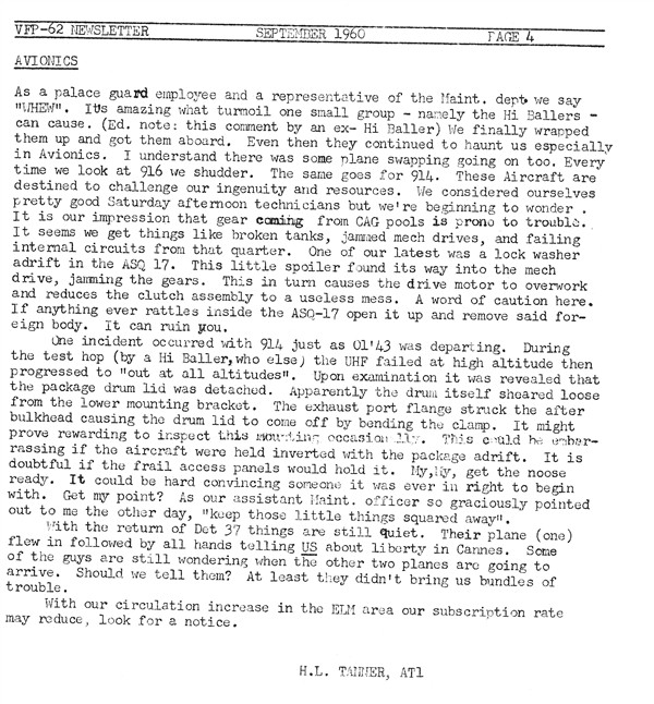 September 1961 Newsletter