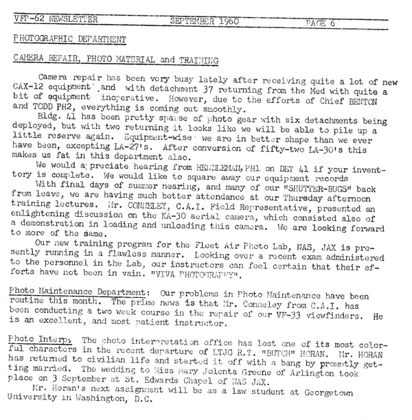 September 1961 Newsletter